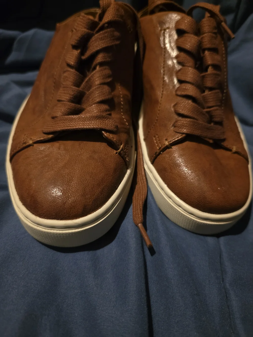 Brown Leather Slip-On Sneakers for Men